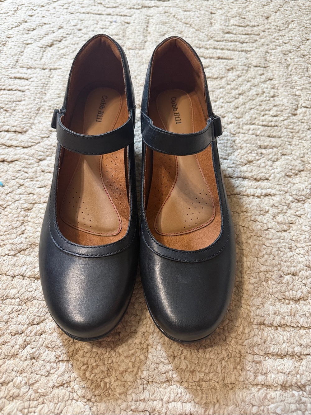 Cobb Hill Black Mary Jane Heeled Shoes with Strap Detail